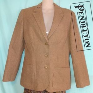 Pendleton wool suit jacket tan blazer vintage